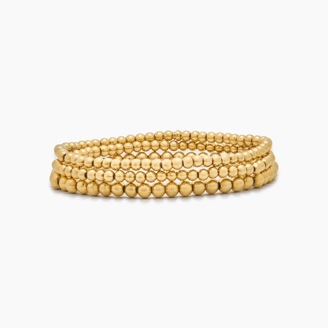 433 Conjunto de Pulseiras com Esferas Douradas