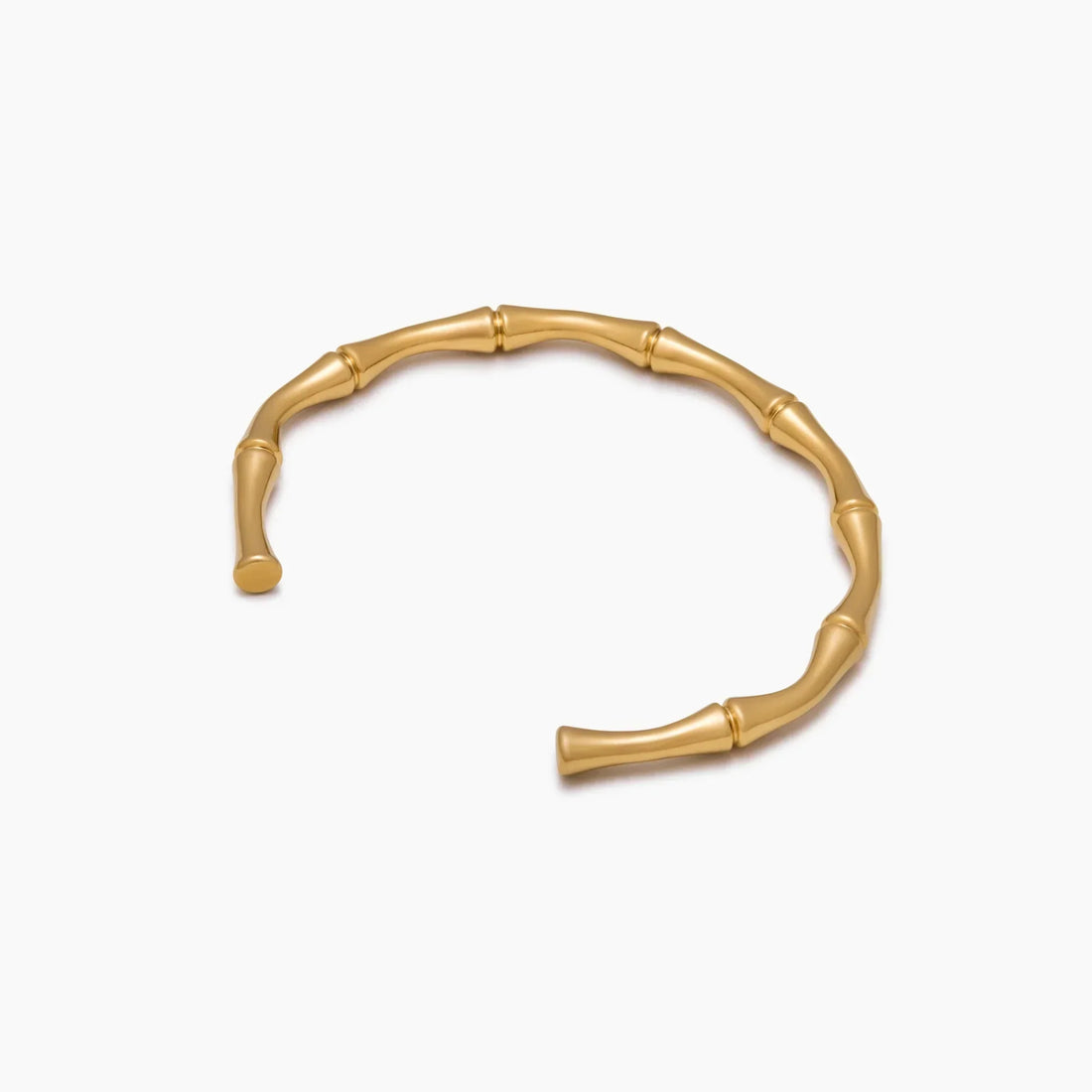 Pulseira Rígida Dourada de Bambu