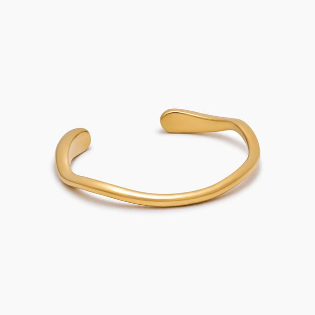 Pulseira Cuff Escultórica em Onda