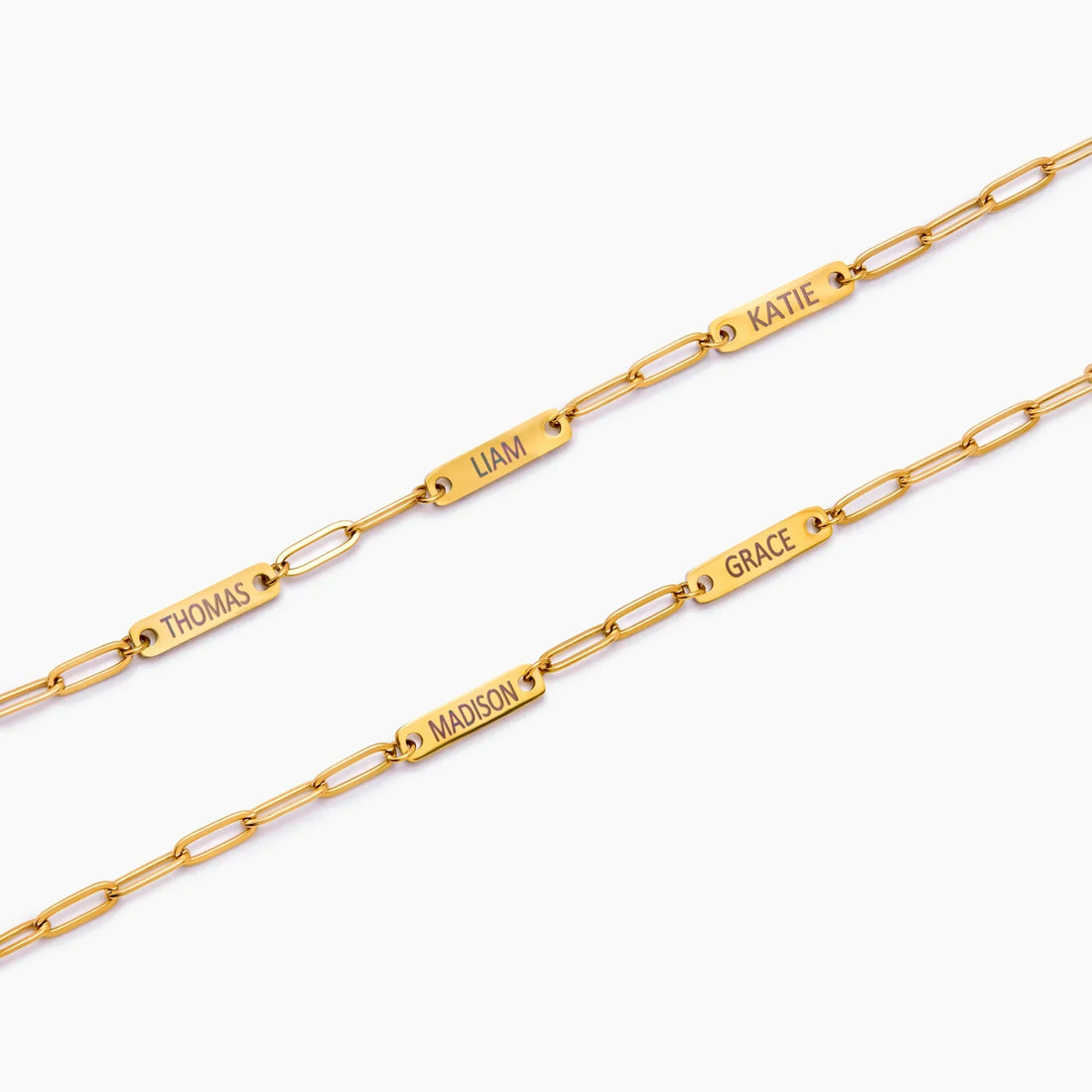 Pulseira Paperclip com Vários Nomes
