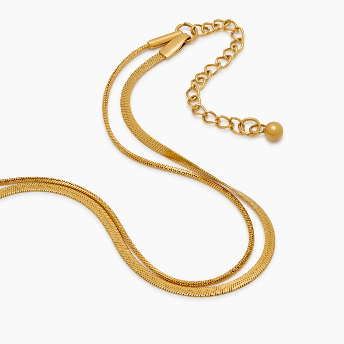 Pulseira Dupla de Corrente Snake em Camadas