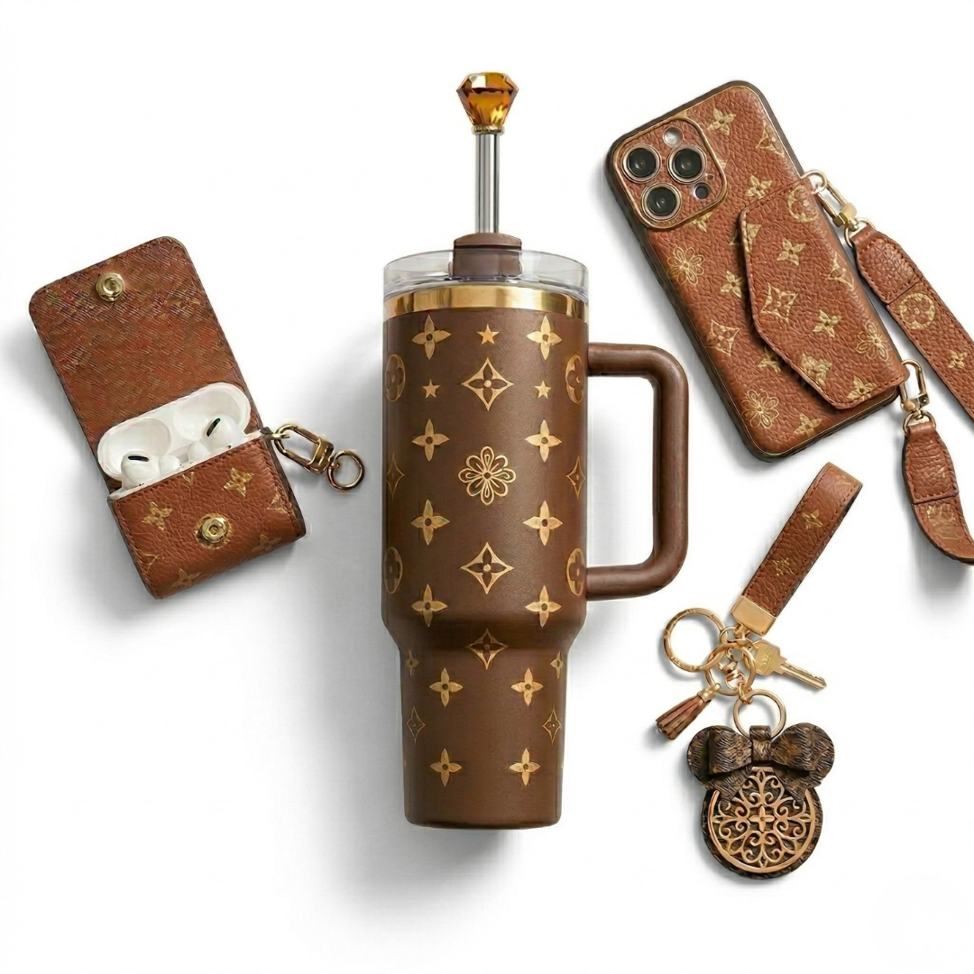 Brown Cups and Accessories Pack of 5 Pieces