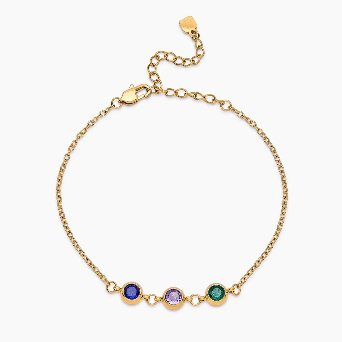 Pulseira Personalizada com Múltiplas Pedras de Nascimento