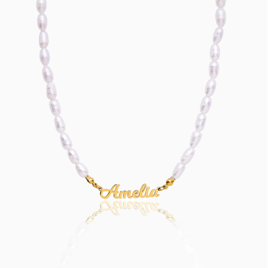 Colar de Nome com Pérolas Personalizado