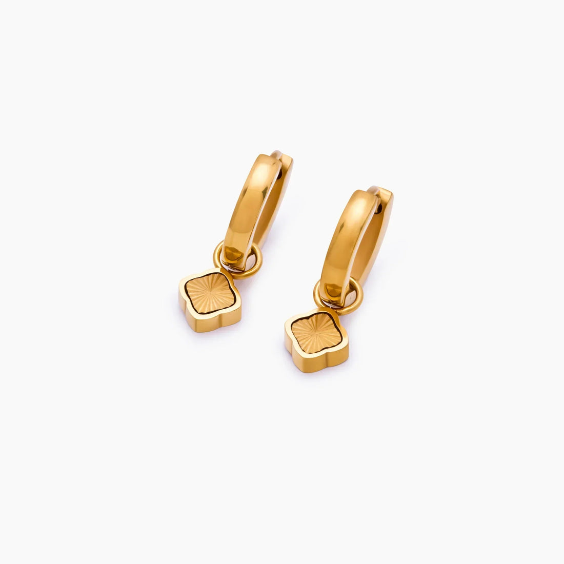 Mini Argolas Huggie de Trevo Sunburst