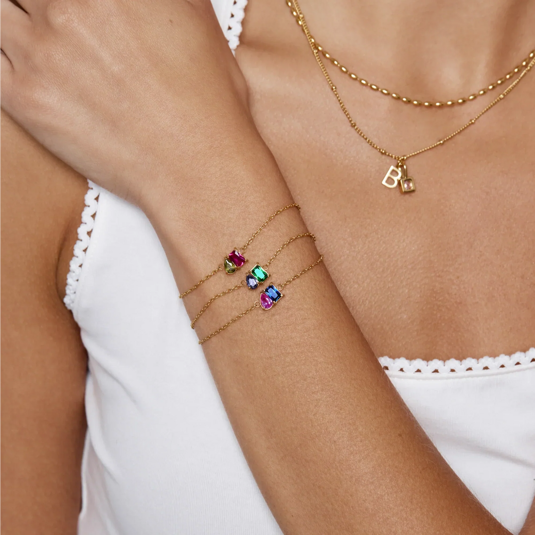Pulseira Forever Duo com Pedras de Nascimento
