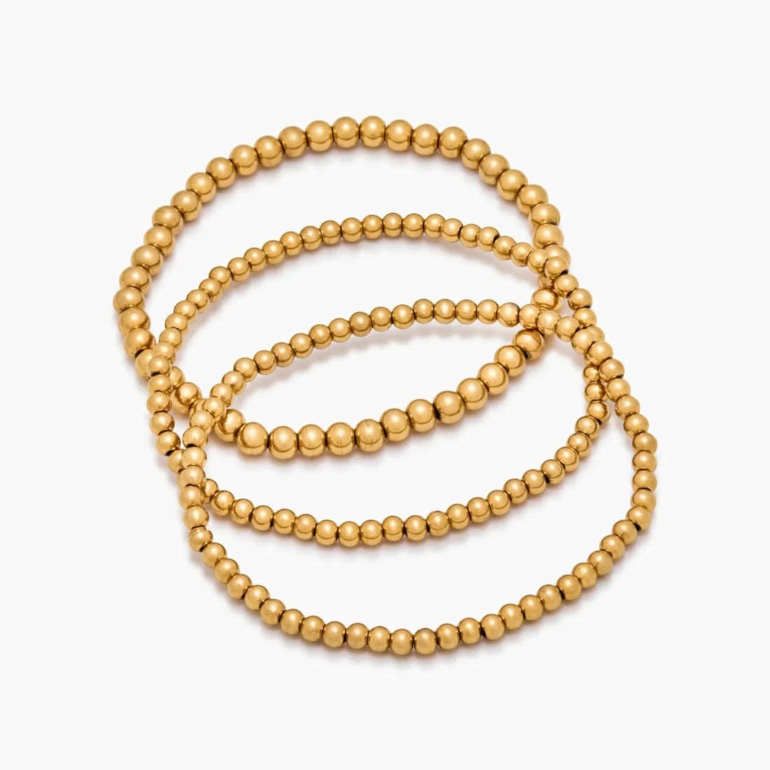 433 Conjunto de Pulseiras com Esferas Douradas