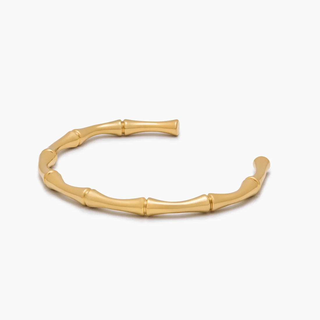 Pulseira Rígida Dourada de Bambu