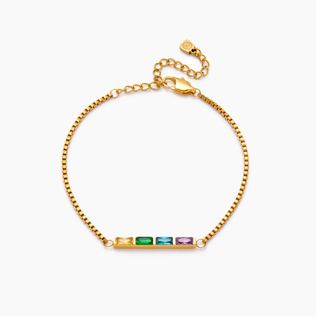 Pulseira Delicada de Pedras de Nascimento Baguette