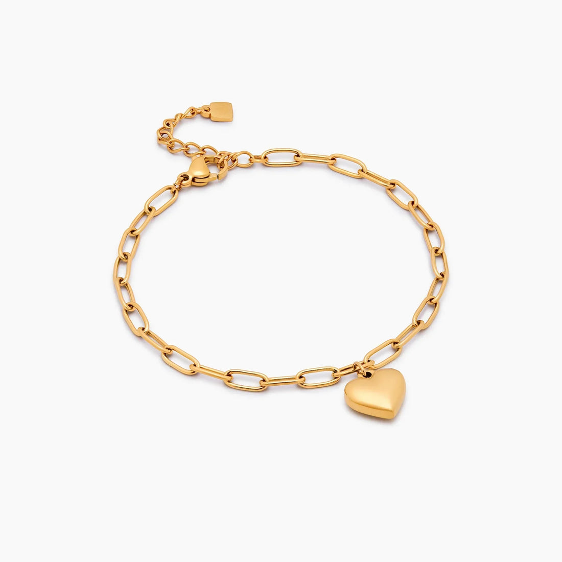 Pulseira Berloque Coração Paperclip
