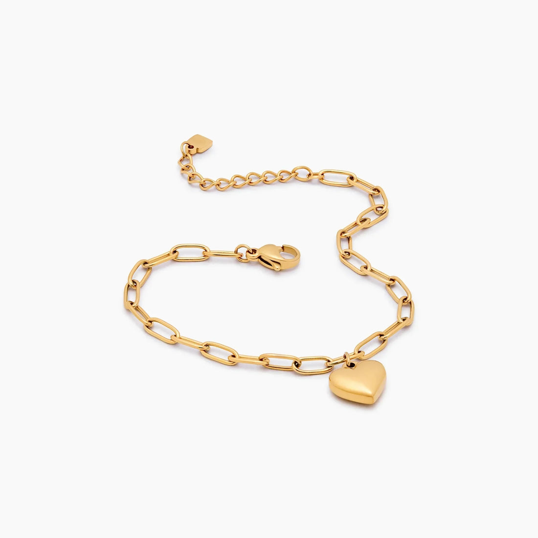 Pulseira Berloque Coração Paperclip