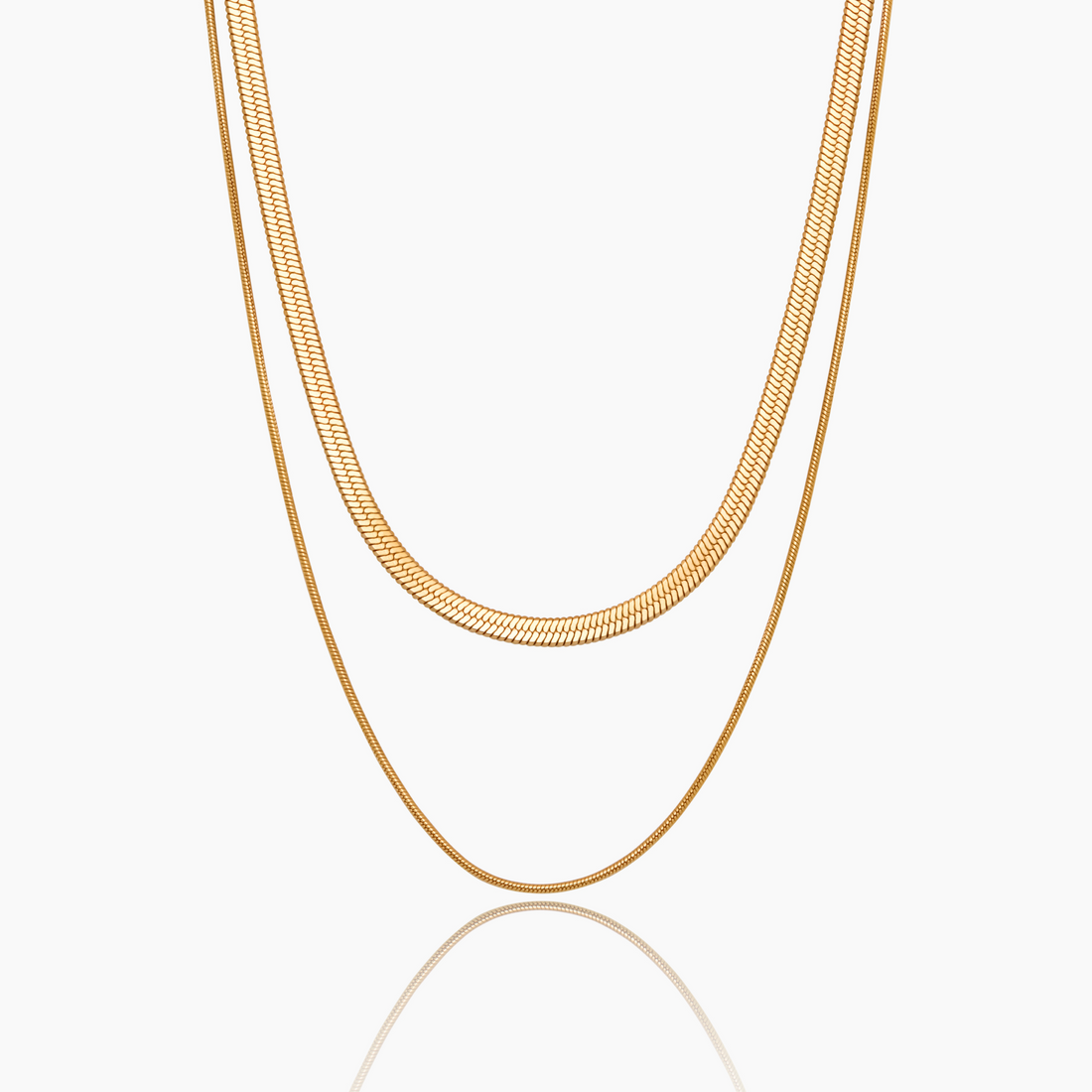 Colar Duplo em Corrente Snake Layering