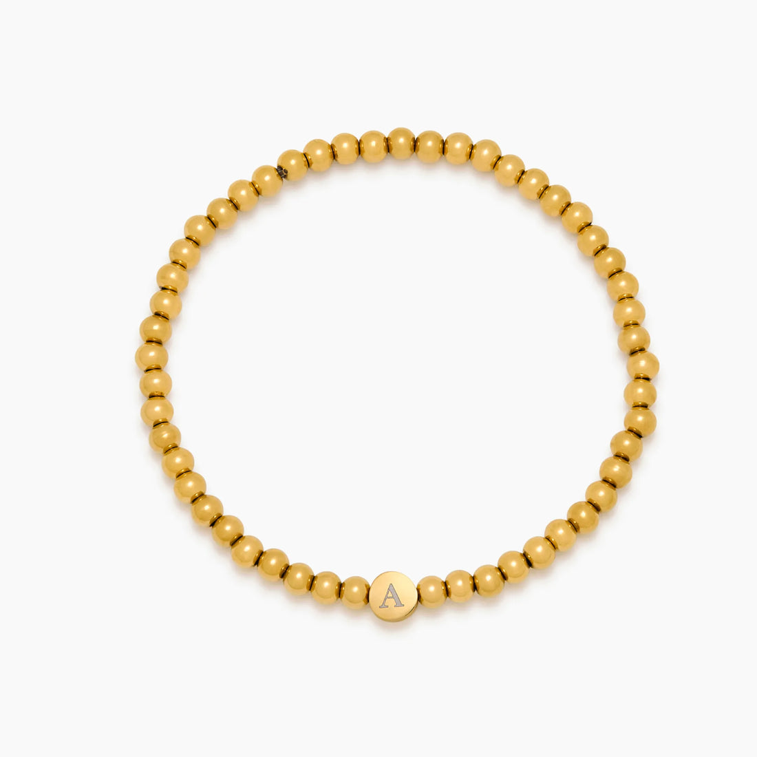 Pulseira de Contas com Inicial Gravada