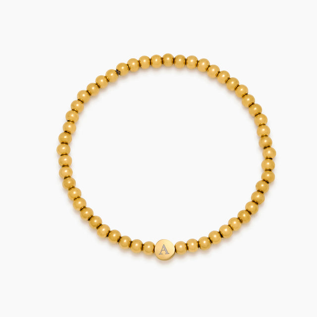 Pulseira de Contas com Inicial Gravada