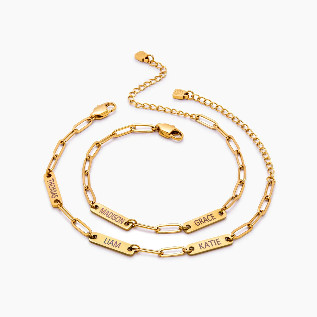 Pulseira Paperclip com Vários Nomes