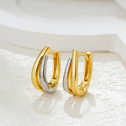 Simple Double Layer U Shape Mini Hoop Earrings