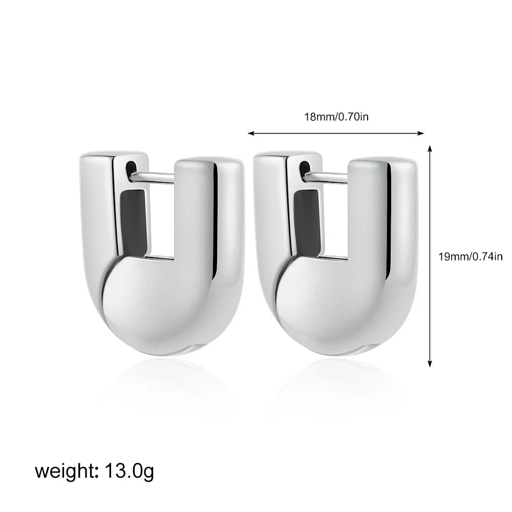 U-shaped hoop earrings