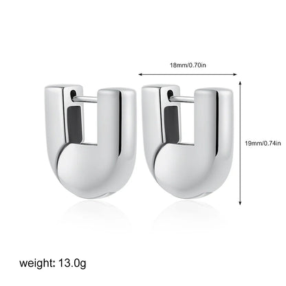 U-shaped hoop earrings