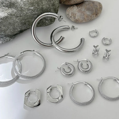 Stainless Steel Big Circle Hoop Earrings