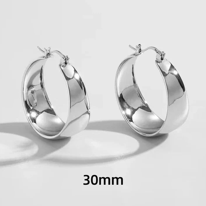 Stainless Steel Big Circle Hoop Earrings