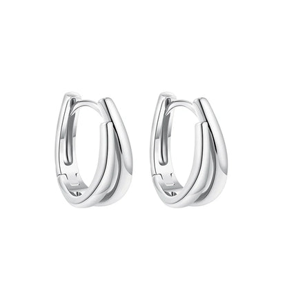 Simple Double Layer U Shape Mini Hoop Earrings