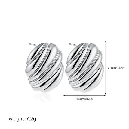 Vintage Stainless Steel Round Oval