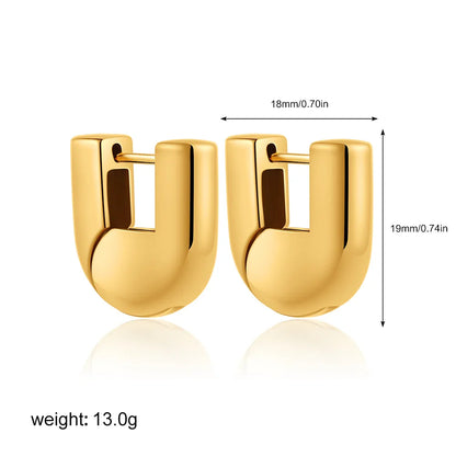 U-shaped hoop earrings