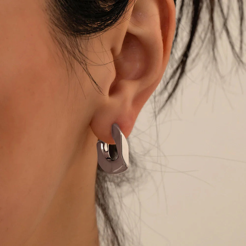 Stainless Steel Big Circle Hoop Earrings