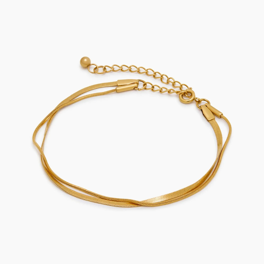 Pulseira Dupla de Corrente Snake em Camadas