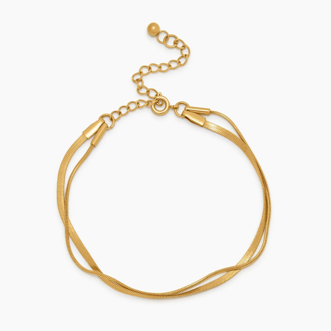 Pulseira Dupla de Corrente Snake em Camadas