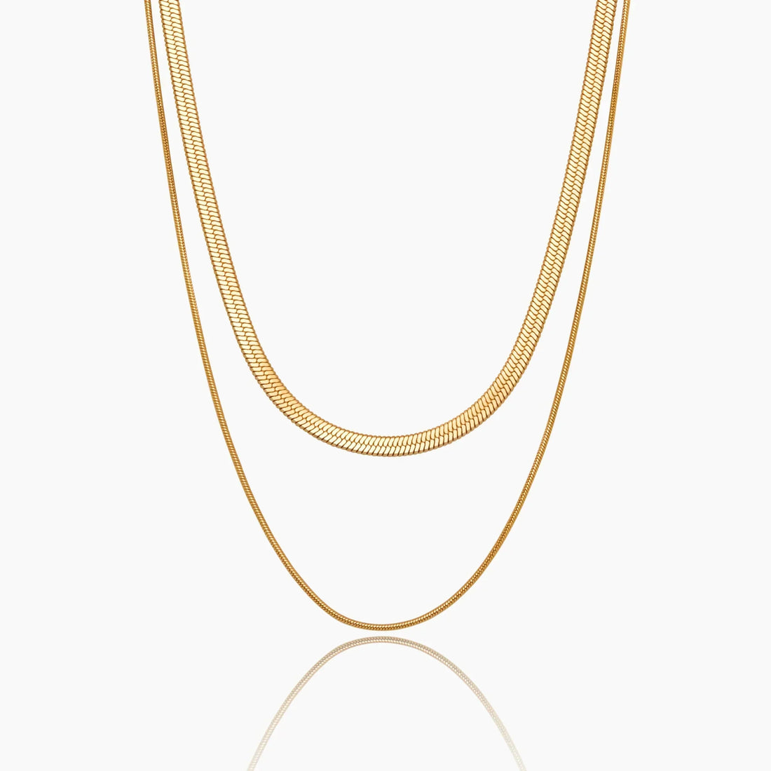 Colar Duplo em Corrente Snake Layering