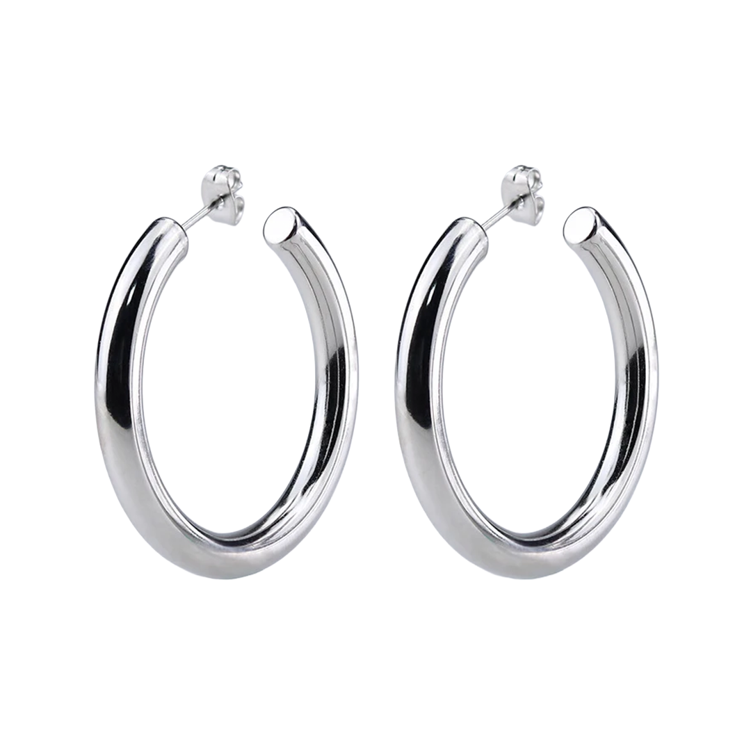 Stainless Steel Big Circle Hoop Earrings