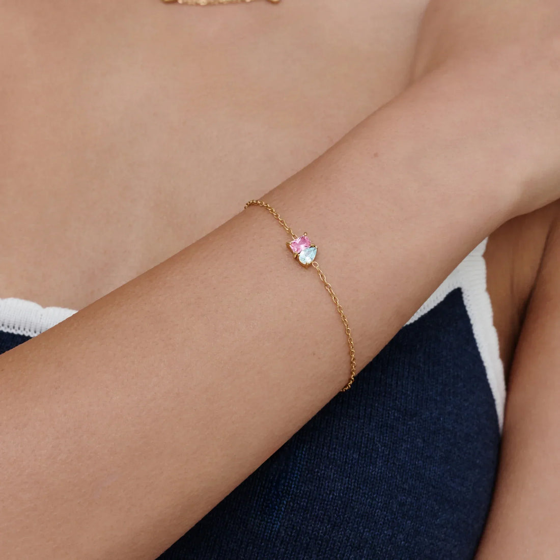 Pulseira Forever Duo com Pedras de Nascimento