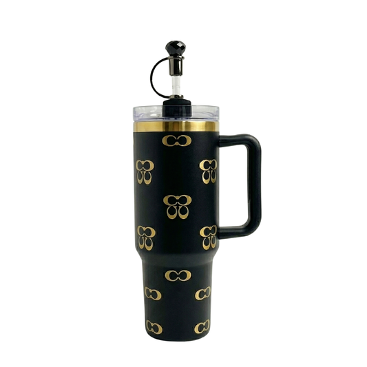 Black Thermal Cup Gold Details