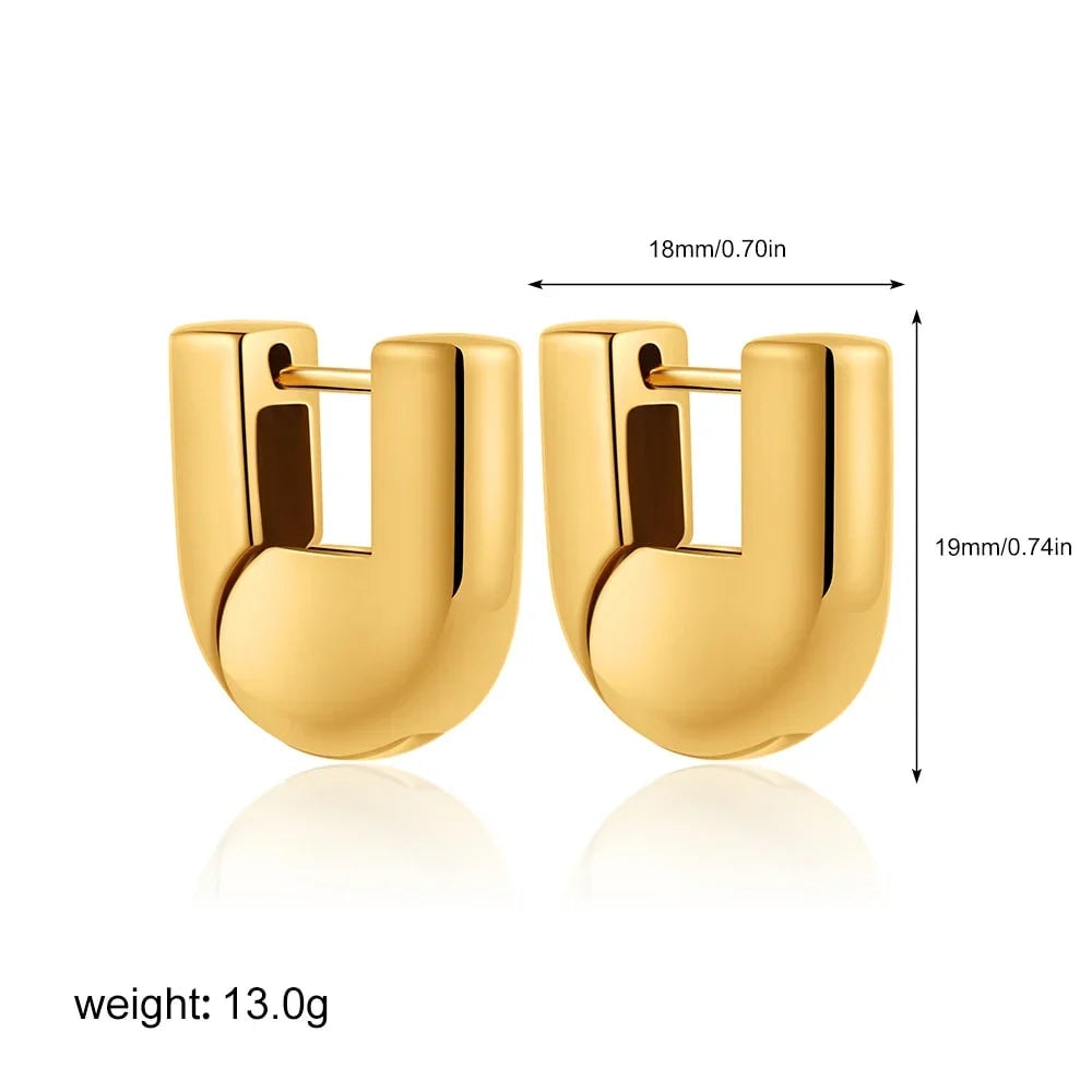 U-shaped hoop earrings