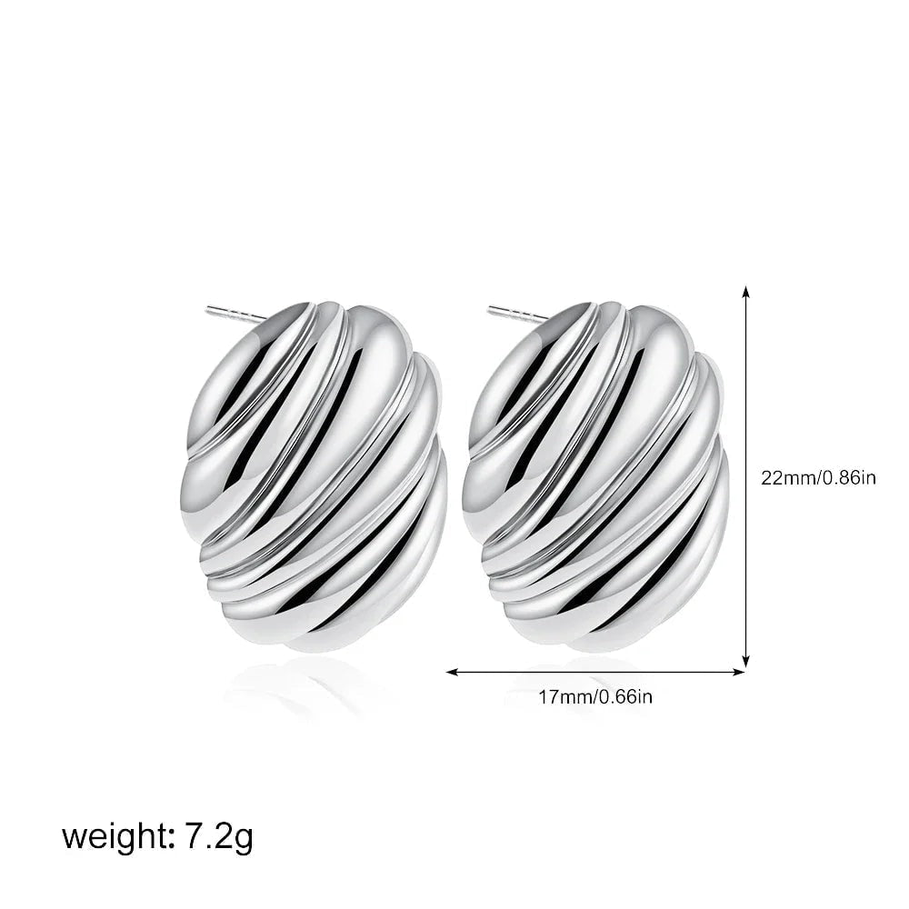 Vintage Stainless Steel Round Oval