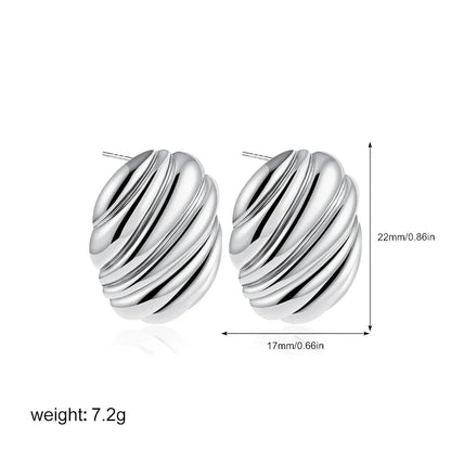 Vintage Stainless Steel Round Oval