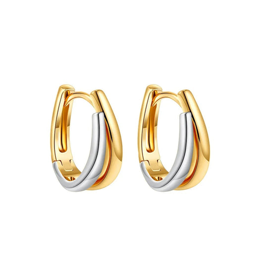 Simple Double Layer U Shape Mini Hoop Earrings