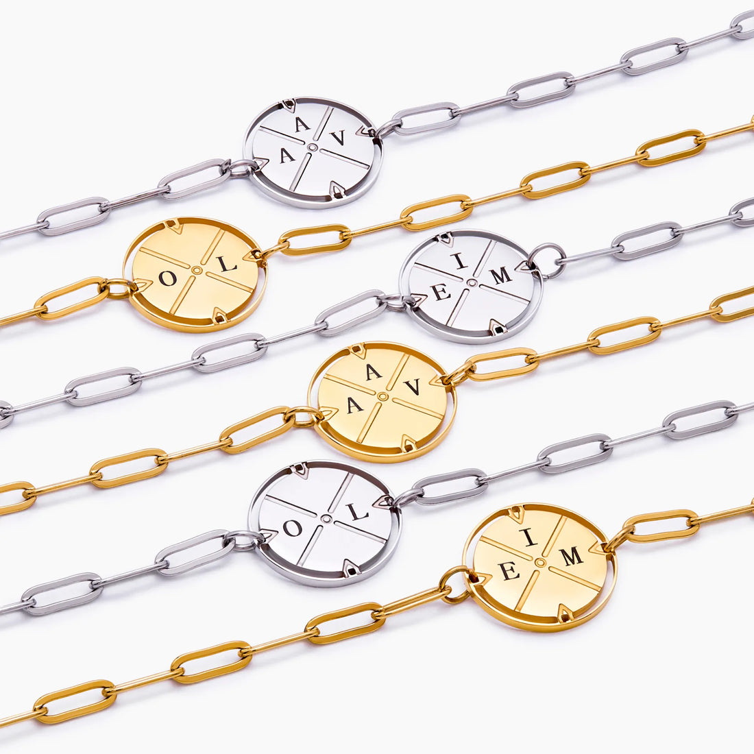 Pulseira de Bússola Gravada