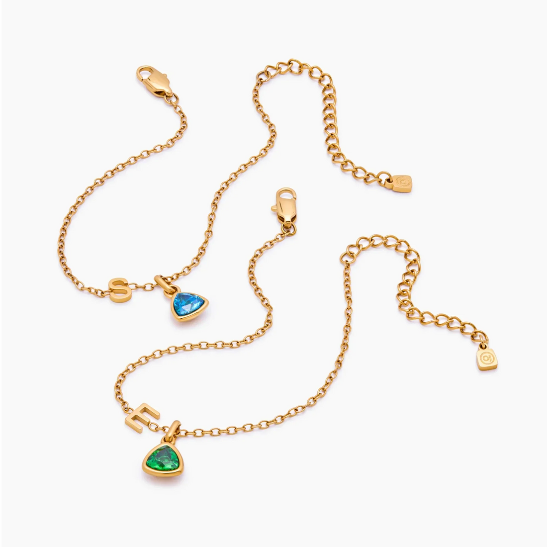 Pulseira Berloque com Inicial e Pedra de Nascimento