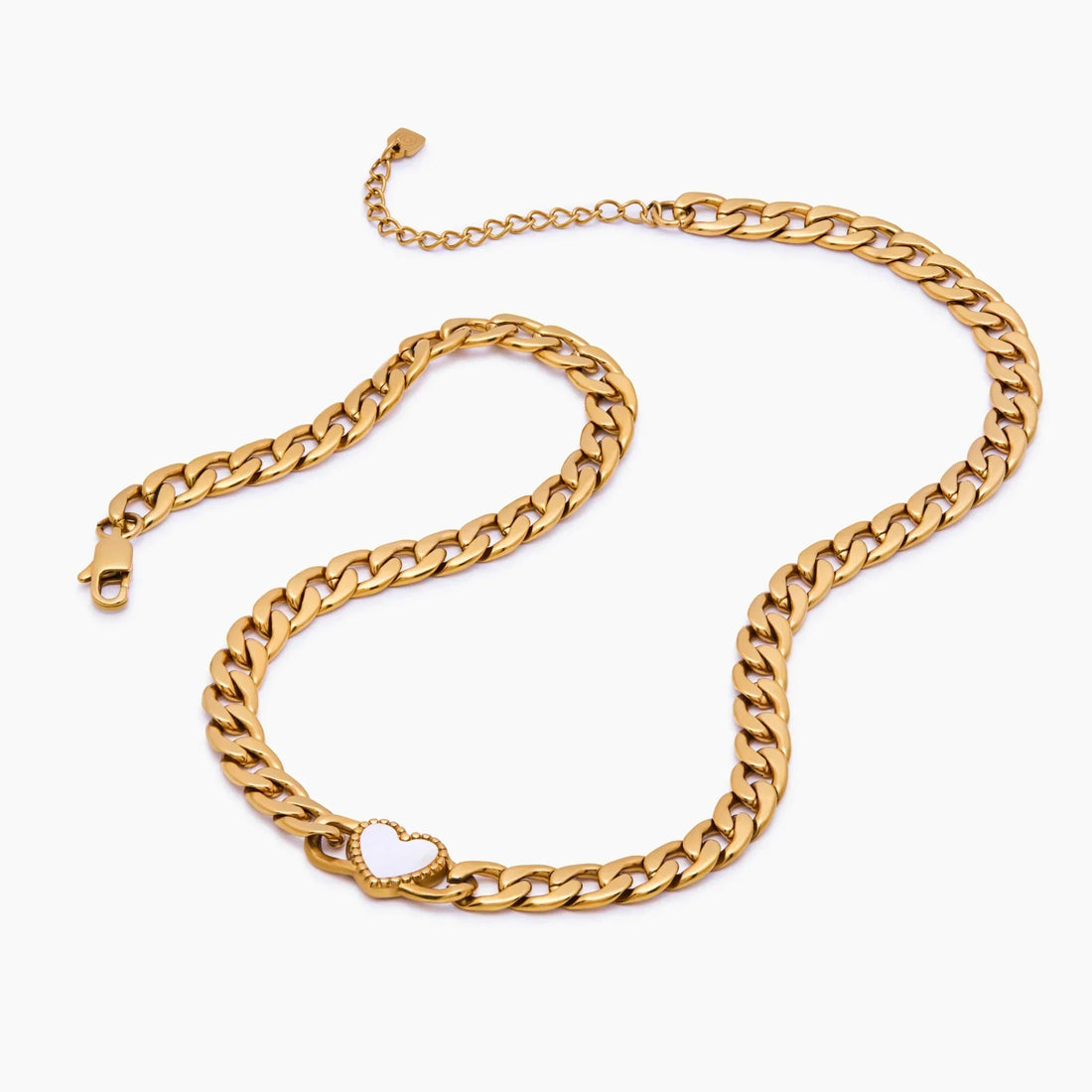 Colar de Corrente Cubana Ember Heart