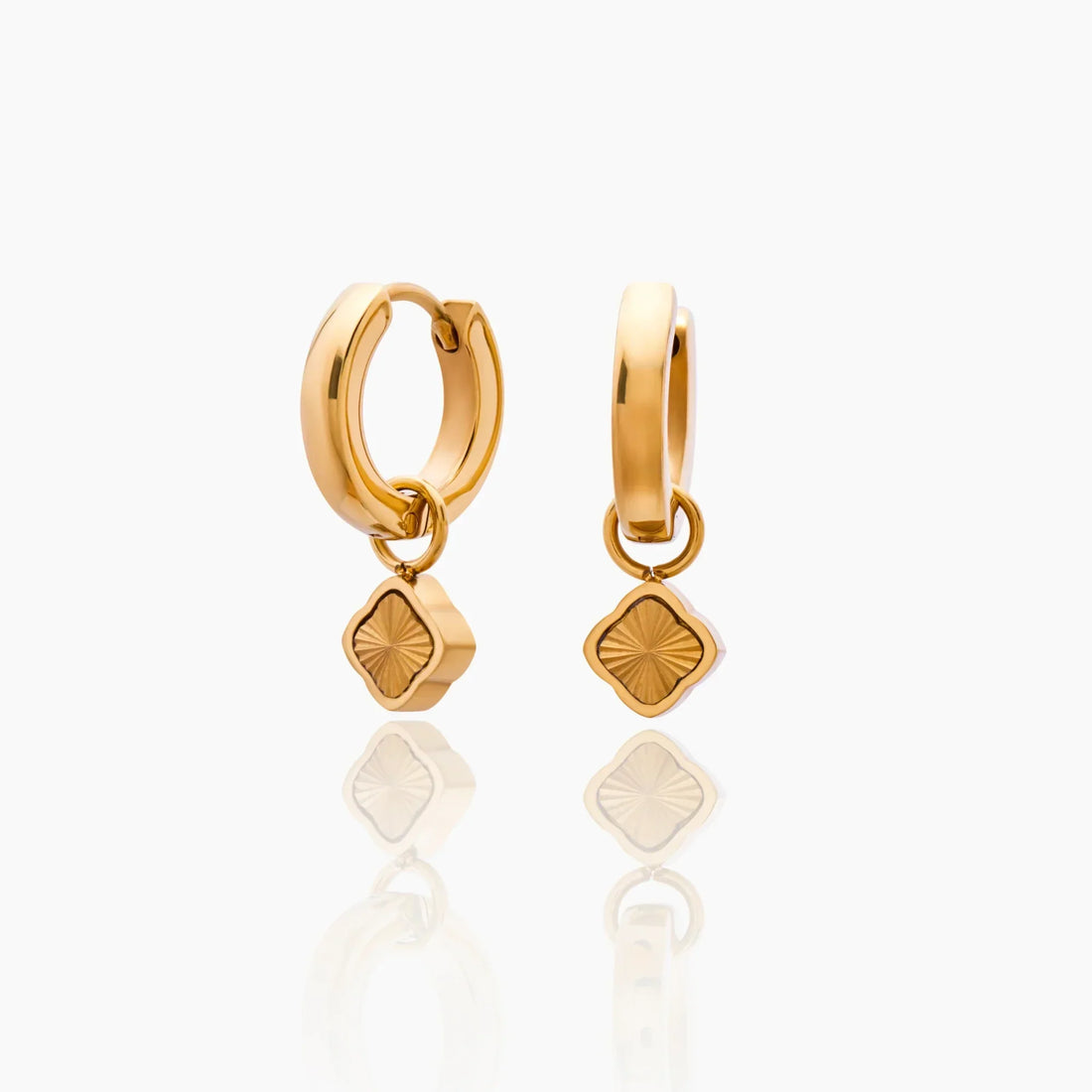 Mini Argolas Huggie de Trevo Sunburst